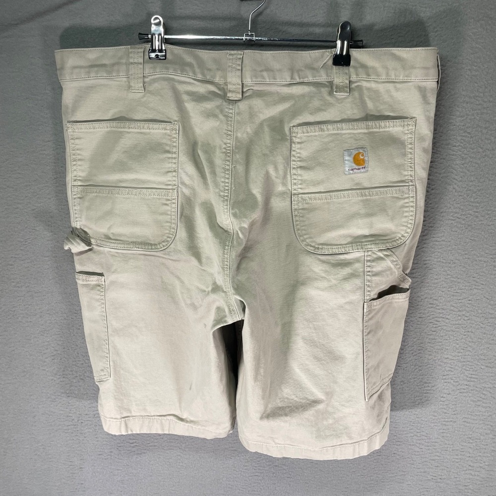 Carhartt Mens Carpenter Shorts 42 Tan Canvas Workwear Utility Relaxed